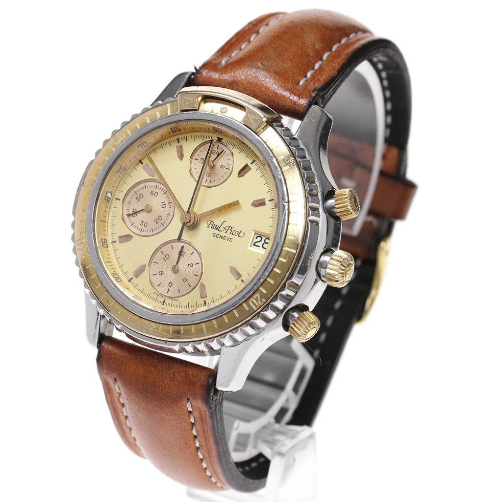 Paulpicot 5091 Chronograph Gold Dial Automatic Mens Watch863660